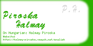 piroska halmay business card